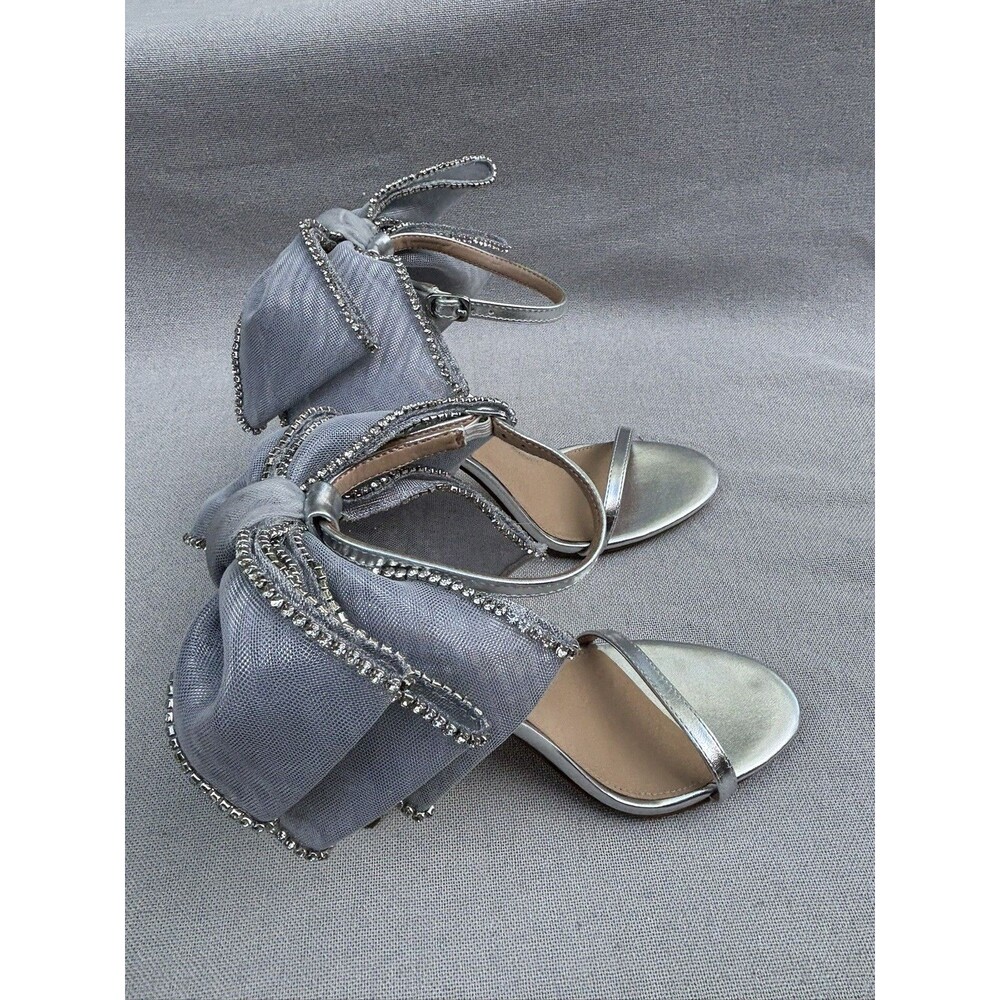 Steve Madden Benni-R Rhinestone Embellished Bow Back Dress Sandals Size 9 - Picture 3 of 12